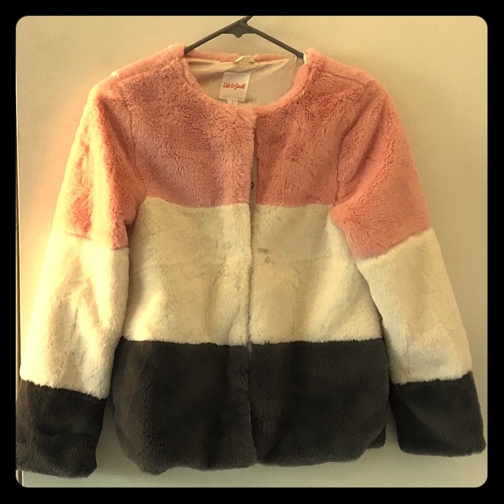 Faux fur coat Big girls Size L Cat & Jack